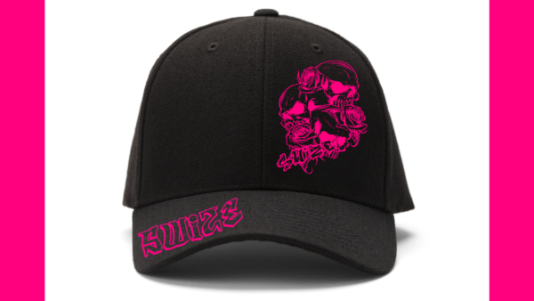 Poppin Pink Tri-Skull Swize Cap