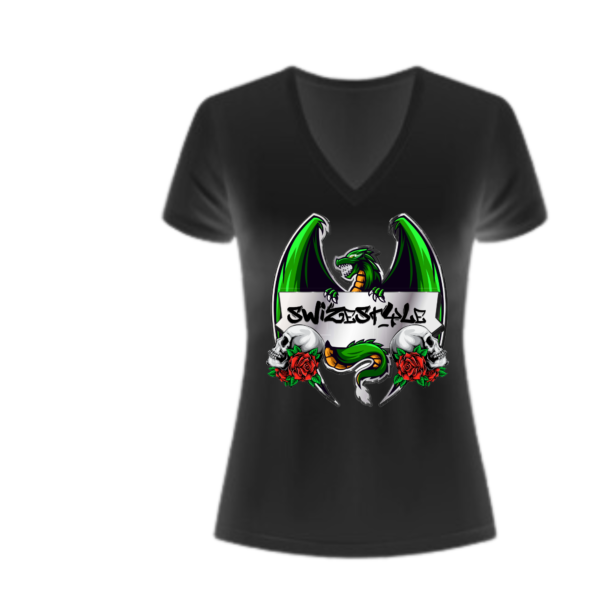 Womens v-neck (plus size) Colored Dragon