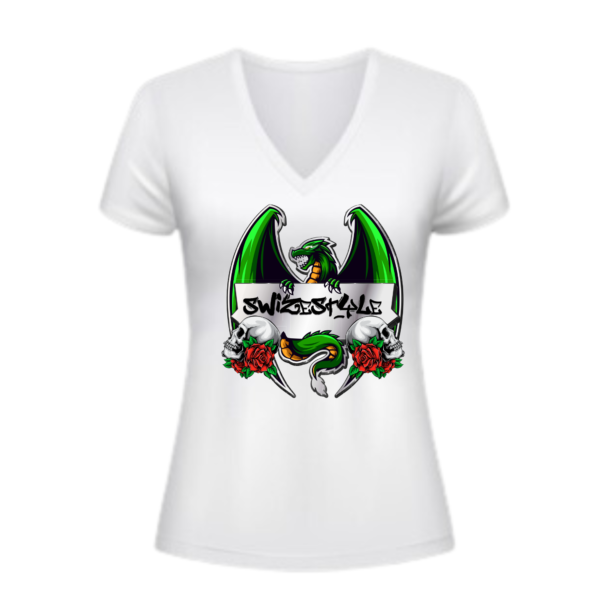 Womens v-neck (plus size) Colored Dragon